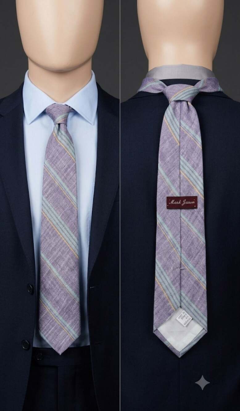 Mark Jason Men's Purple Striped Necktie